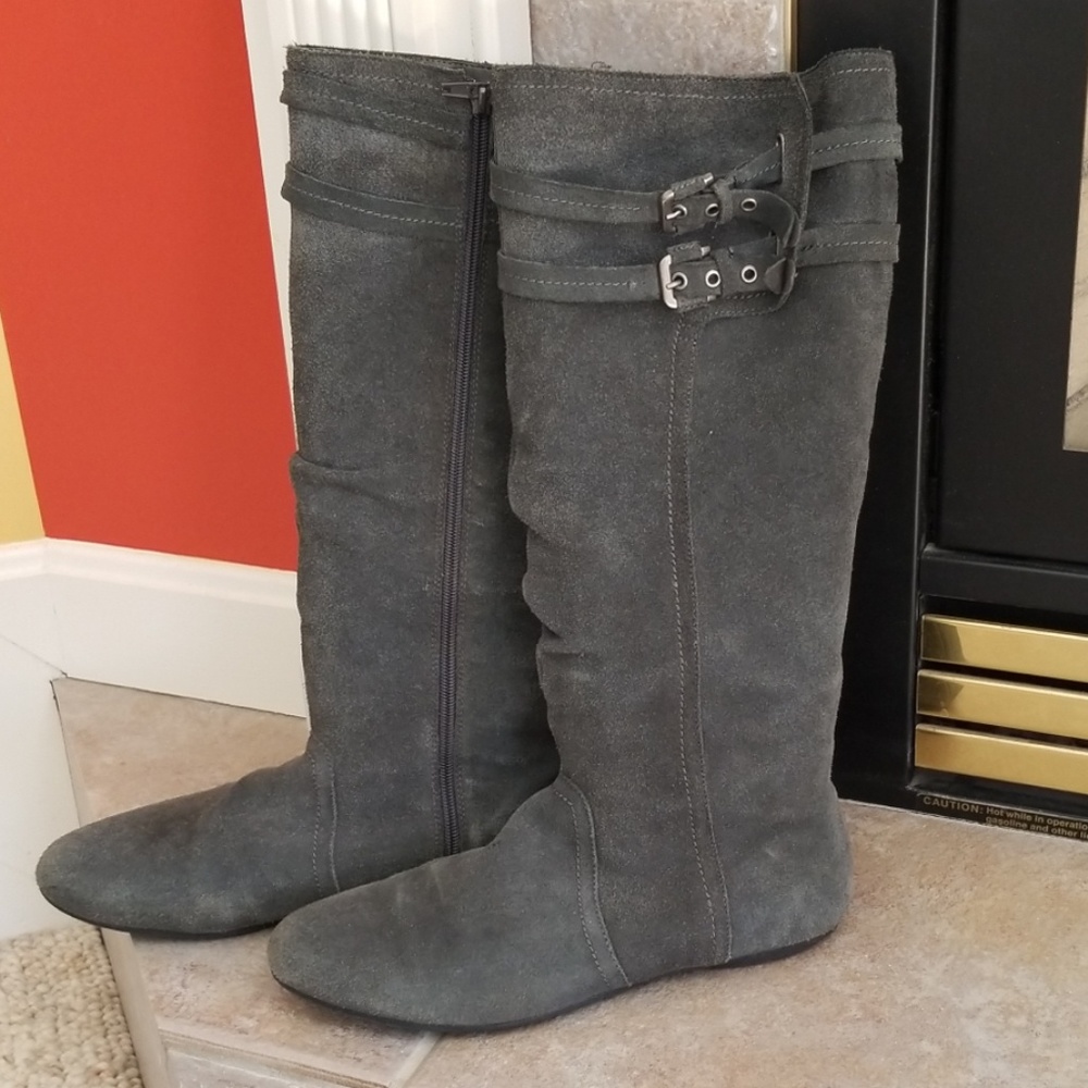 Naughty Monkey Tall Gray Suede Boots